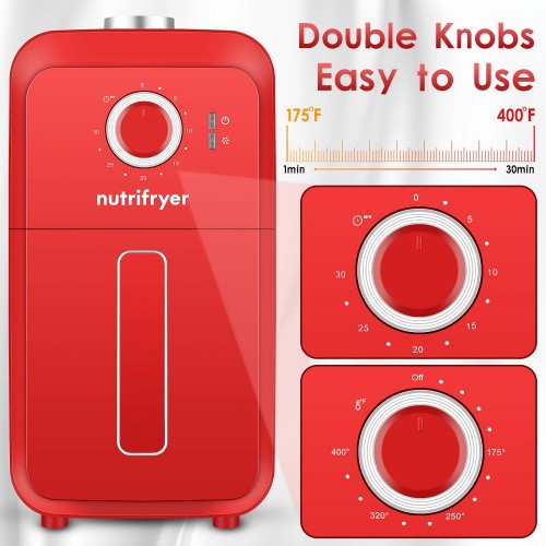 NUTRIFRYER 4QT Air Fryer, 1400W Small Compact Airfryer with Non-Stick Basket, 50PCS Parchment Paper Liners, Recipe Instructions NUTRIFRYER 4QT Air Fryer, 1400W Small Compact Airfryer with Non-Stick Basket, 50PCS Parchment Paper Liners, Recipe Instructions